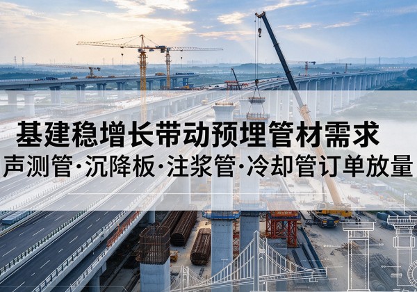 荔湾基建稳增长带动预埋监测管材需求，声测管、沉降板、注浆管订单持续放量